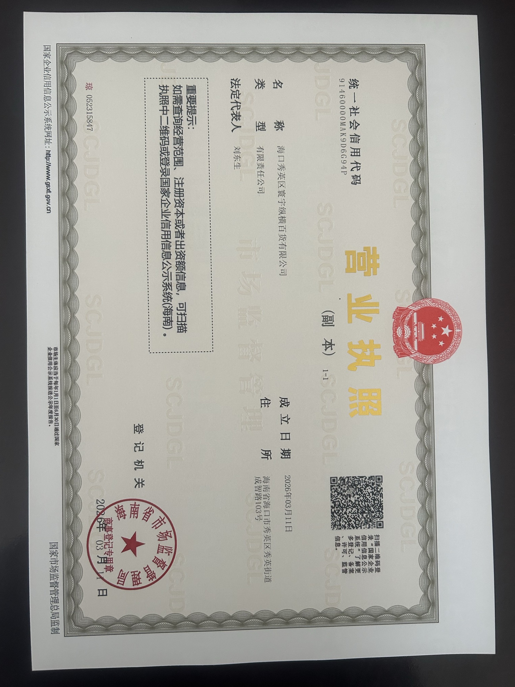 Business license image